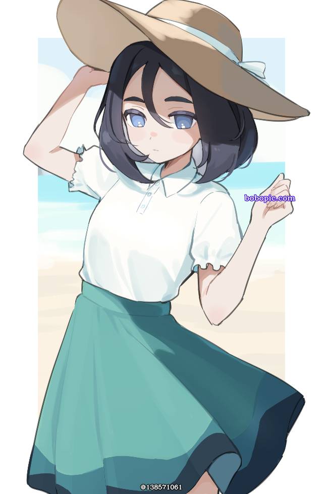 闪电十一人, Inazuma Eleven, black bob hair, wide brim hat