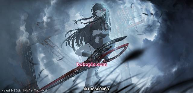 女孩子, thighs, black hair, sailor suit, doujin, Chisa (Wuthering Waves), red eyes, scissors