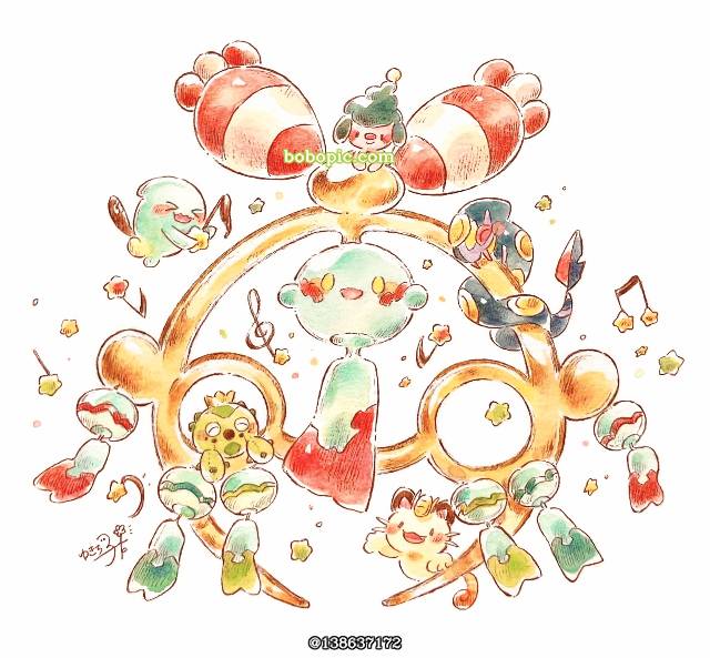 Wobbuffet, meowth, 宝可梦动画, 火箭队, 圆珠笔, transparent watercolor, 手绘