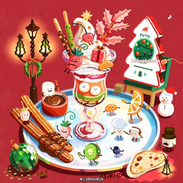 原创, 食物, parfait, 圣诞节