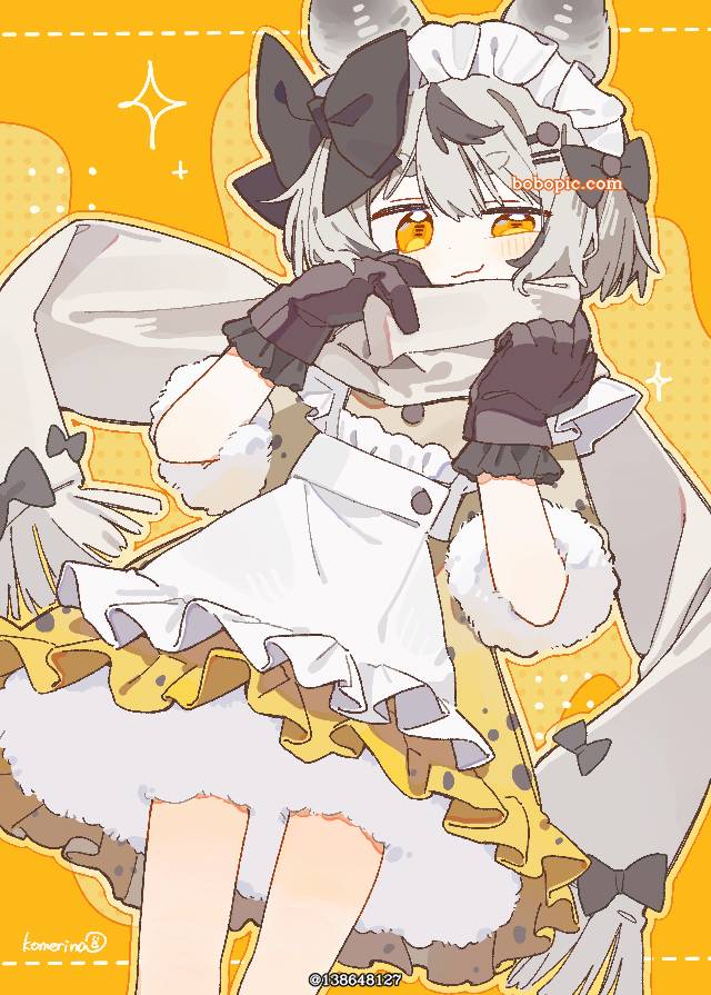 女孩子, 原创, 原创, 拟人化, 女仆装, 插画, 女仆, 海牛