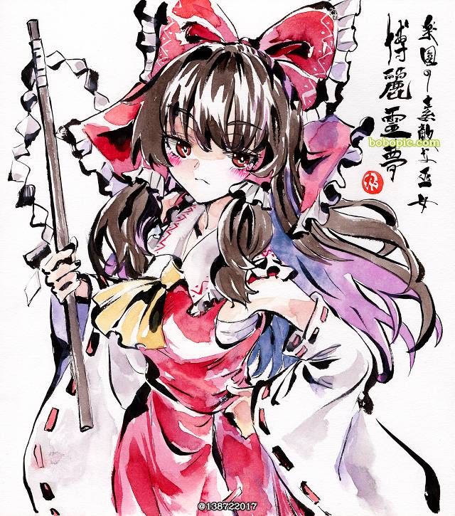 东方, 手绘, 东方Project, shishiki board, 博丽灵梦, 丰聪耳神子, 四季映姬·亚玛萨那度, 因幡帝, 一小时绘画决斗