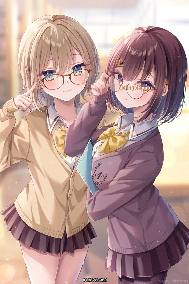 原创, 女孩子, uniform, 眼镜, 眼镜娘, 短发, bob cut