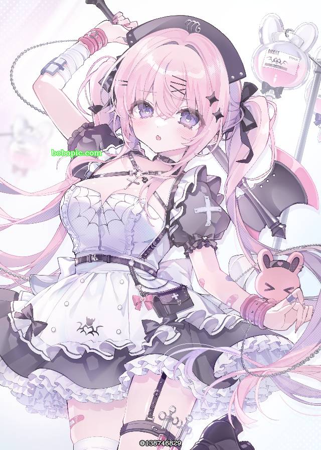 女孩子, 粉色头发, 原创, 护士, 原创, 双马尾, young girl, landmine, large breasts