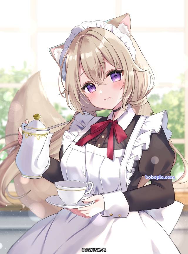 女孩子, 原创, 兽耳, 原创, 兽耳, 女仆, 连衫围裙, 女仆装