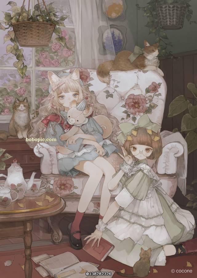 cat and girl