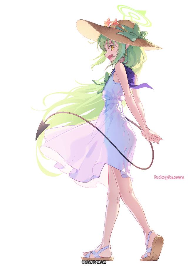 碧蓝档案, Blue Archive, 草帽, 白色连衣裙, Blue Archive 1000+ users