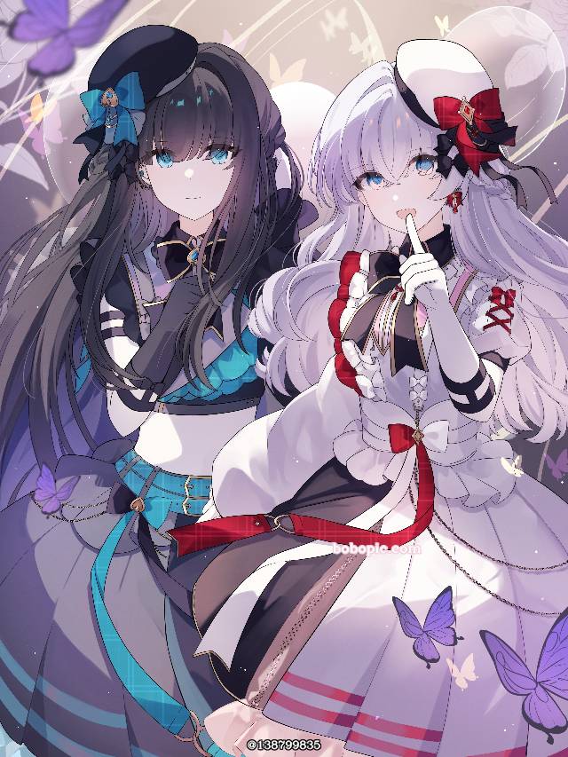 Hikari (Arcaea), 黑长直, long white hair