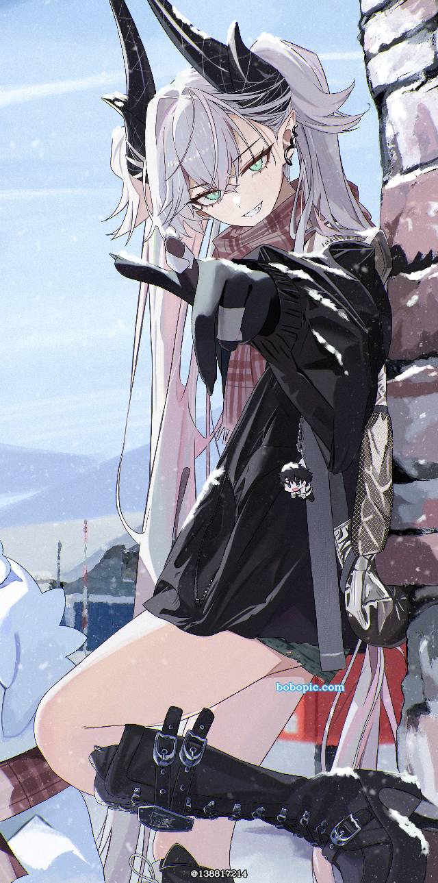 女孩子, 双马尾, White Hair, snow, 咕哒男