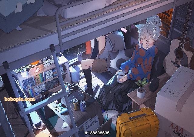 原创, 兽耳, 兽耳, 房间, night, rain