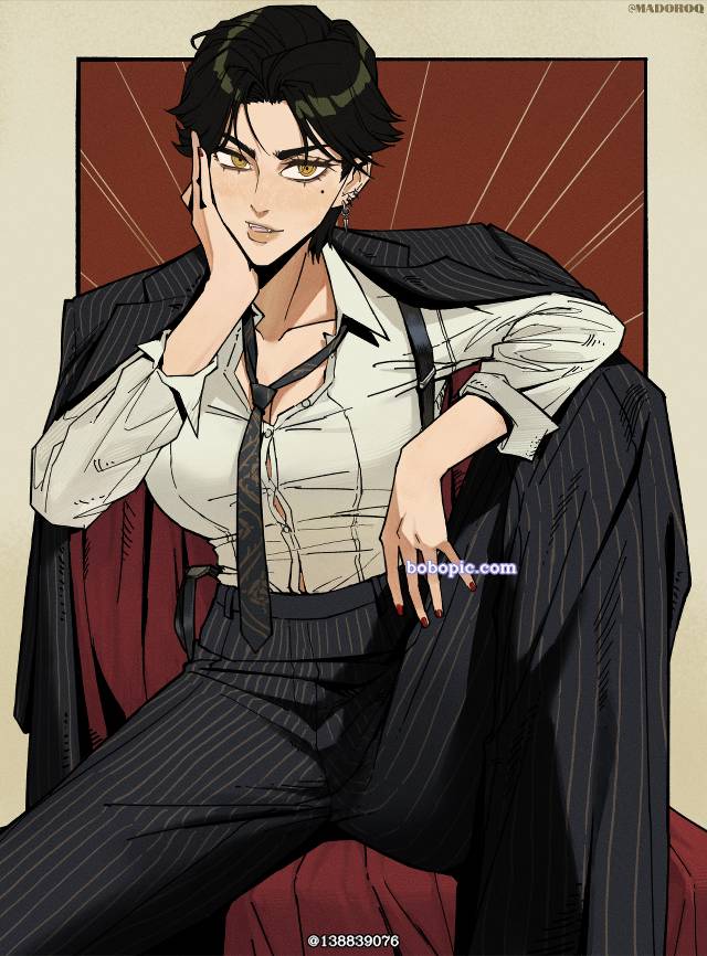 handsome girl, 有胸的帅哥, girl in suit, 西装, 假小子