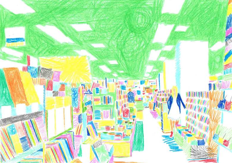 illustration, 原创, color, 彩色铅笔, bookshop