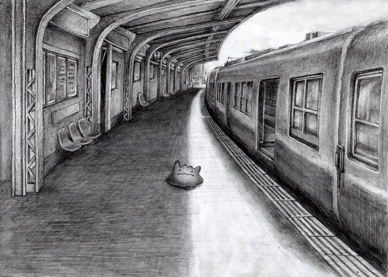 ポケモンスナップ|ノビタ的火车车站插画图片