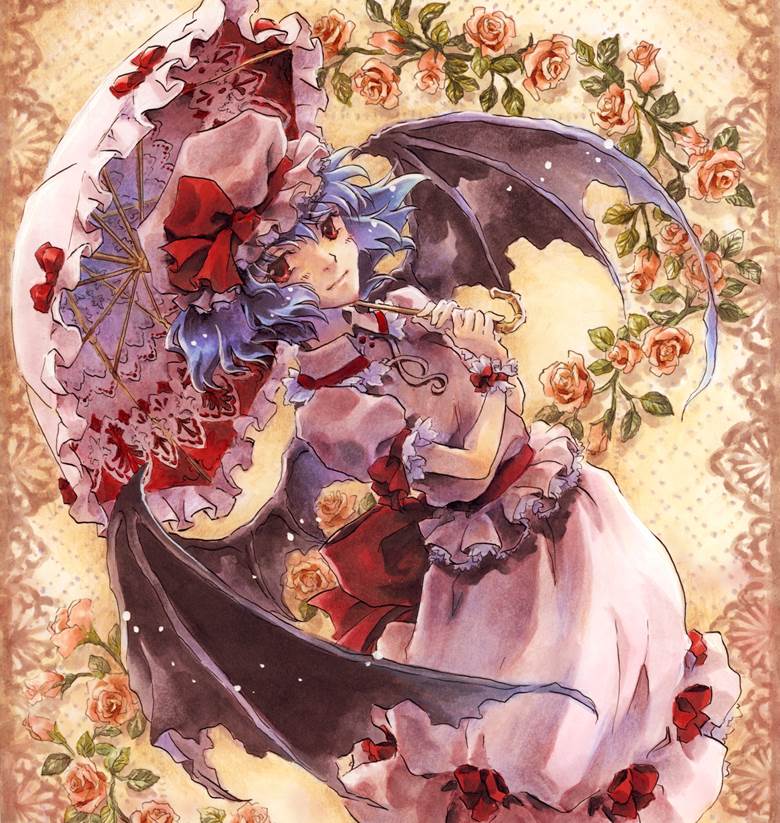 东方, 蕾米莉亚, 手绘, copic马克笔, 卧槽好漂亮