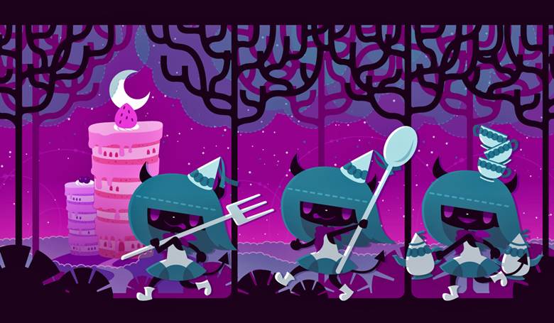 Midnight Dessert|チヨコ的蛋糕与人物的插画图片