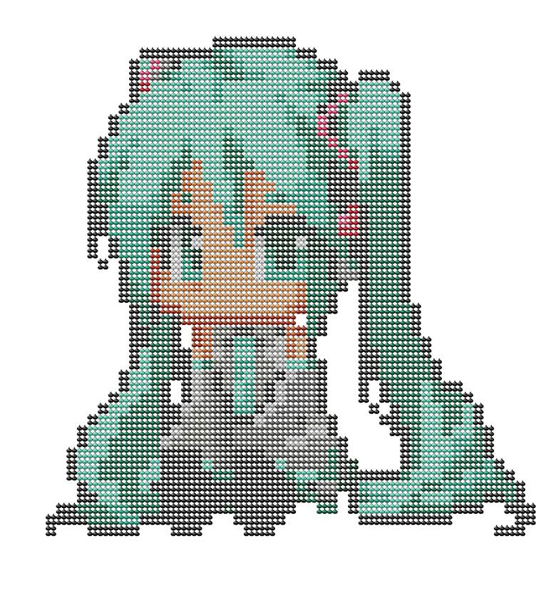 初音未来, 史莱姆, 点阵图, 建议点击