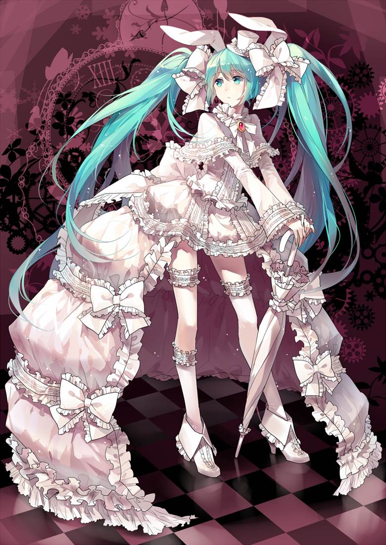 白ウサギrella的初音未来pixiv插画图片