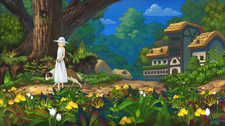 原创, forest, 建议点击, 狗, flower, dog and girl, stroll, Original 500+ bookmarks