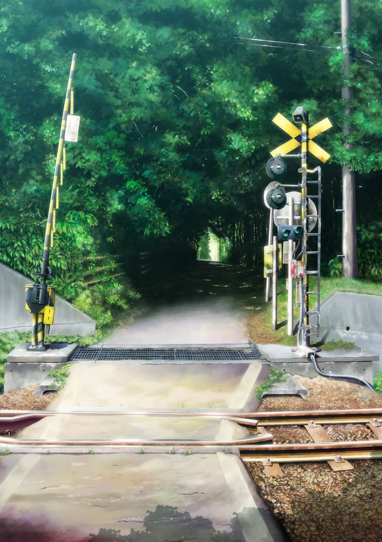 君と步いた远い夏の记忆（イラストコンテスト用）|tigaa的铁路道口插画图片