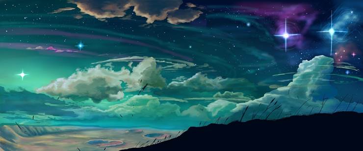 Makoto Shinkai, scenery, sky, replica