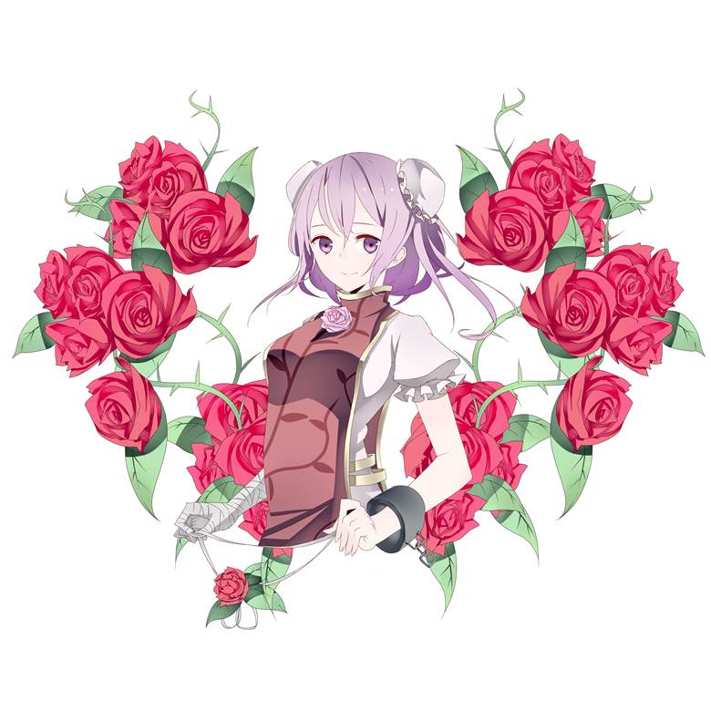 かせんちゃん|しのい的玫瑰花与少女插画图片