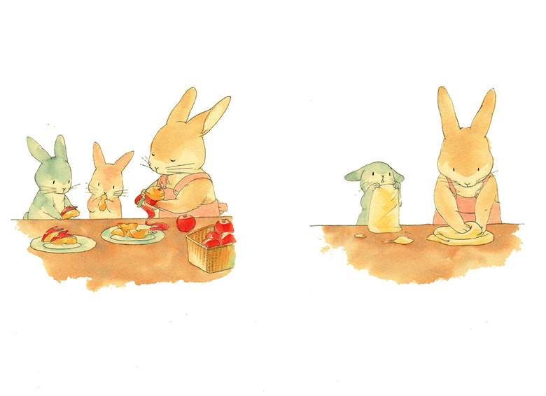 うさぎの绘本|幡的小兔子动物插画图片