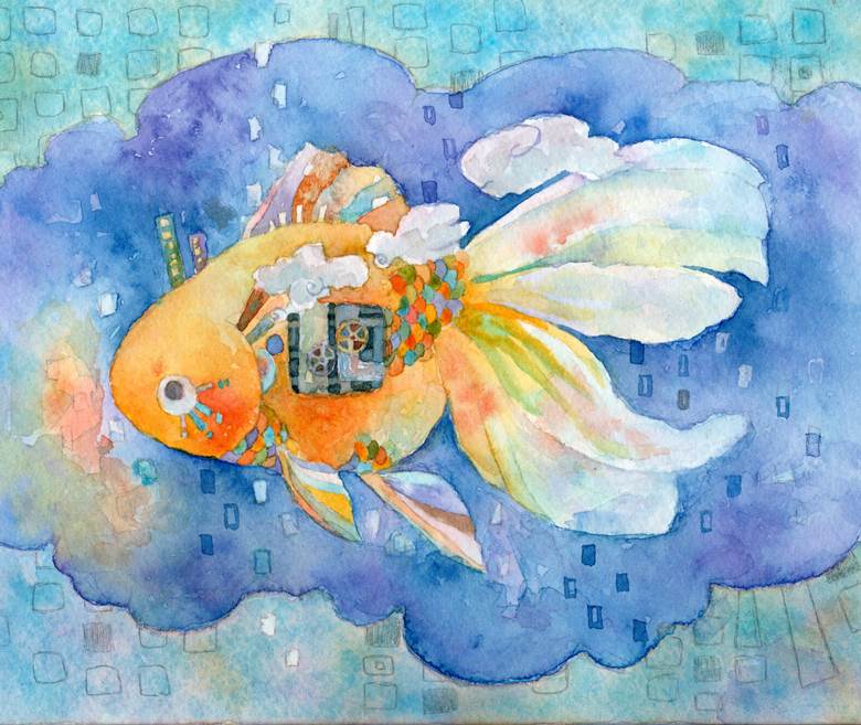 原创, 手绘, 金鱼, 漂亮