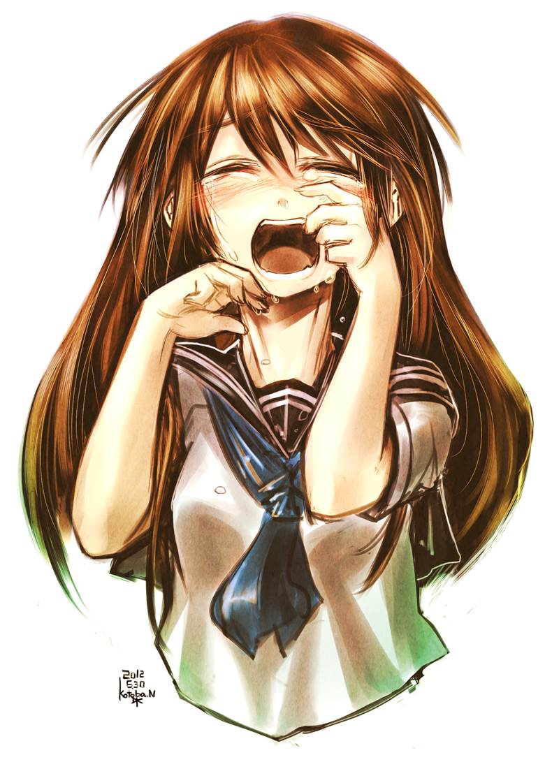 泪|コトバノリアキ的哭泣人物插画图片