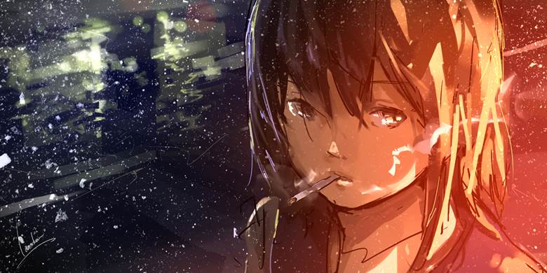 原创, young girl, 香烟, 叼着烟, Original 500+ bookmarks
