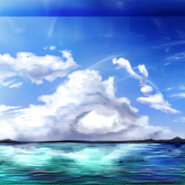 sky, 积雨云, lake, background