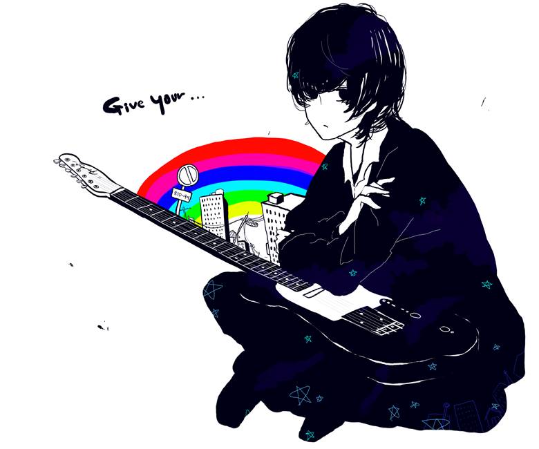 吉他, Telecaster, 男孩子, 彩虹