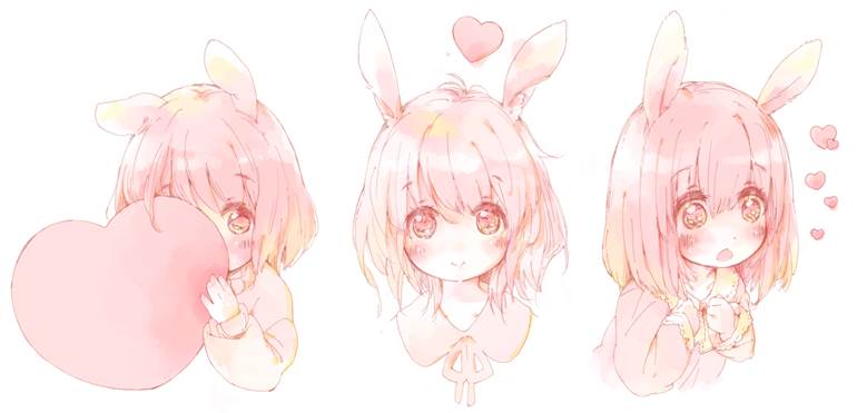 heart, rabbit, angel
