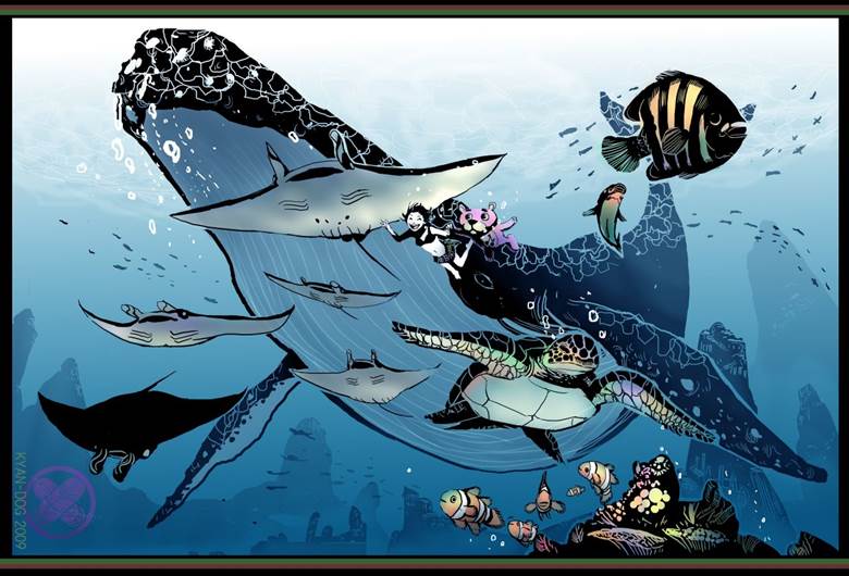 sea turtle, whale, sea, 风景, marine life, scenery 500+ bookmarks