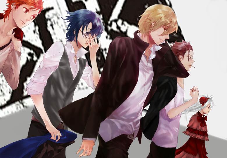 K (anime), tracing, Mikoto Suoh, totsuka tatara, kushina anna, yata misaki, Saruhiko Fushimi