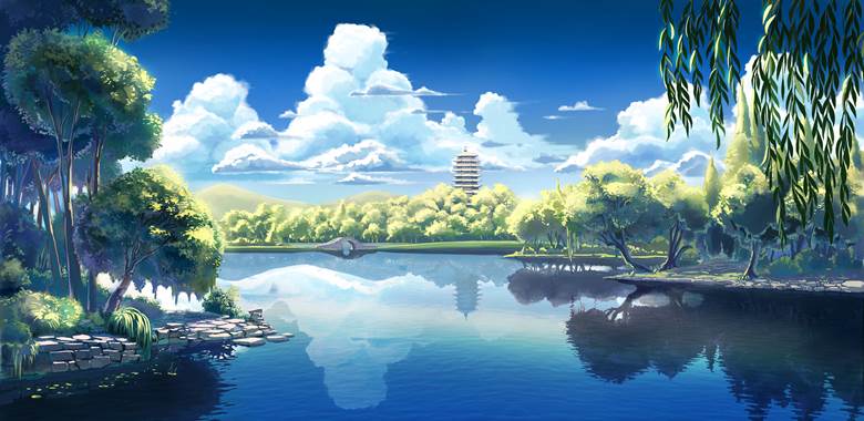 湖|Ennui的pixiv春天插画图片