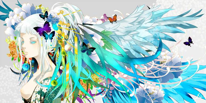 鹊姫－かささぎひめ－|七原しえ的和风大图插画图片
