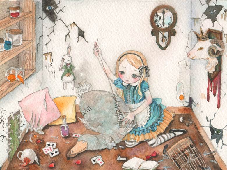 爱丽丝梦游仙境, 原创, watercolor, 手绘