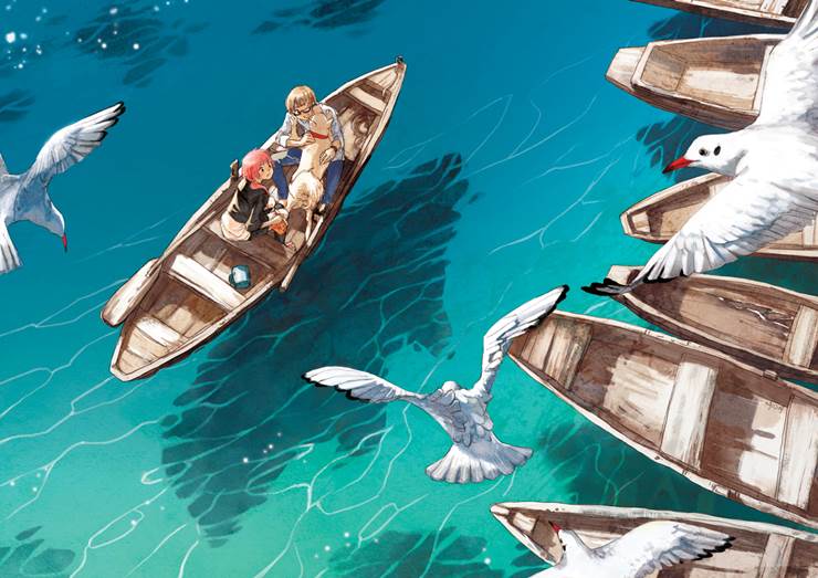原创, boat, 动物, water surface, seagull, 俯瞰, 建议戳大图, 建议点击, Original 500+ bookmarks