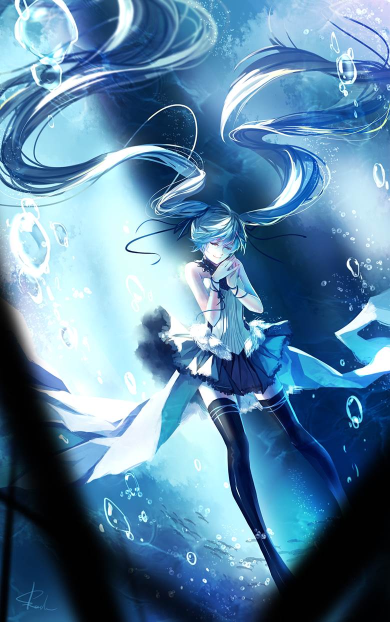 hatsune miku, Vocaloid 1000+ bookmarks, beautiful, this is lovely, 7th dragon 2020, Deep Sea Girl, Vocaloid 5000+ Bookmarks
