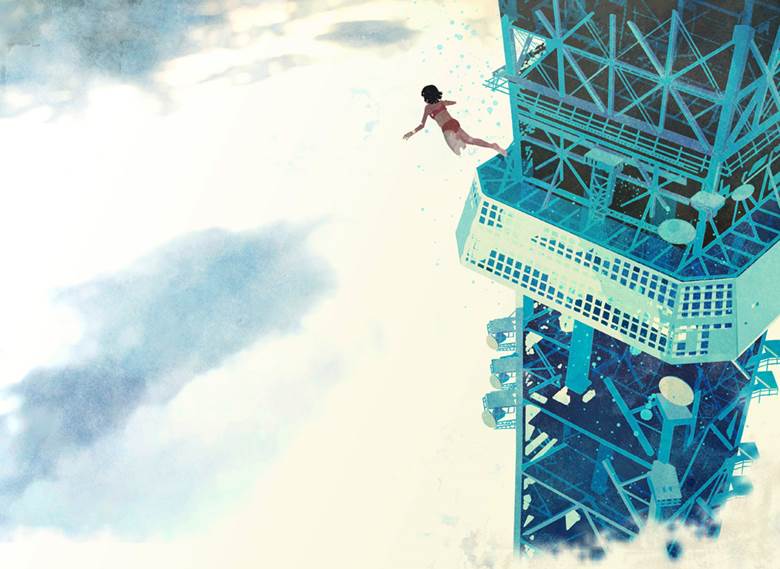空気|kudamono790的铁塔风景插画图片