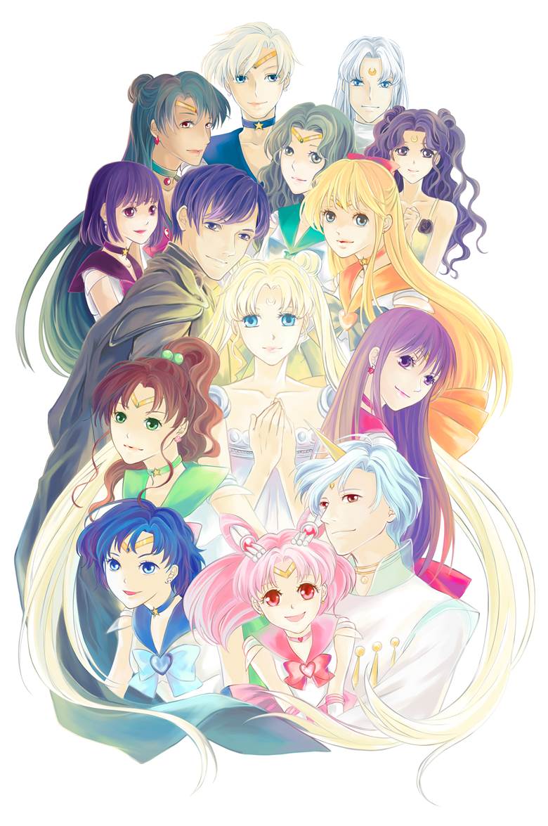 美少女战士, Mamoru × Usagi, Helios/Chibiusa, group picture, Sailor Moon 100+ bookmarks
