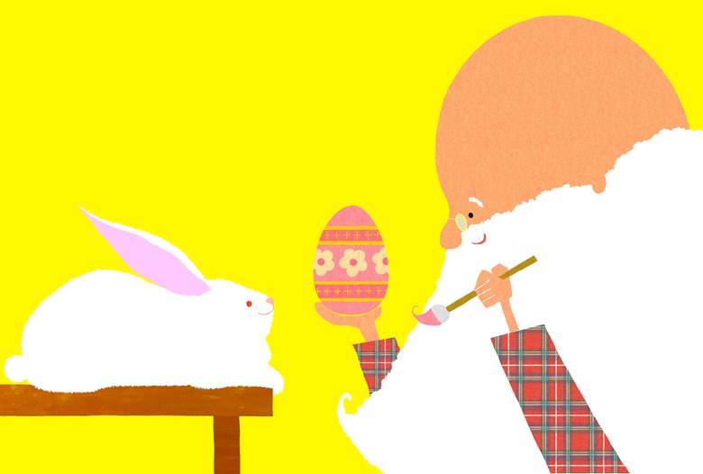 イースター|わんだー的小兔子动物插画图片