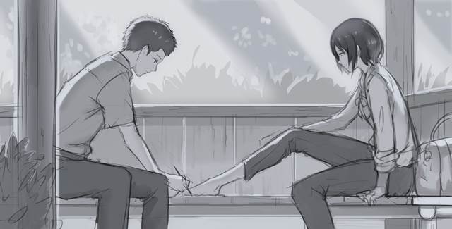 练习, Akizuki, The Garden of Words