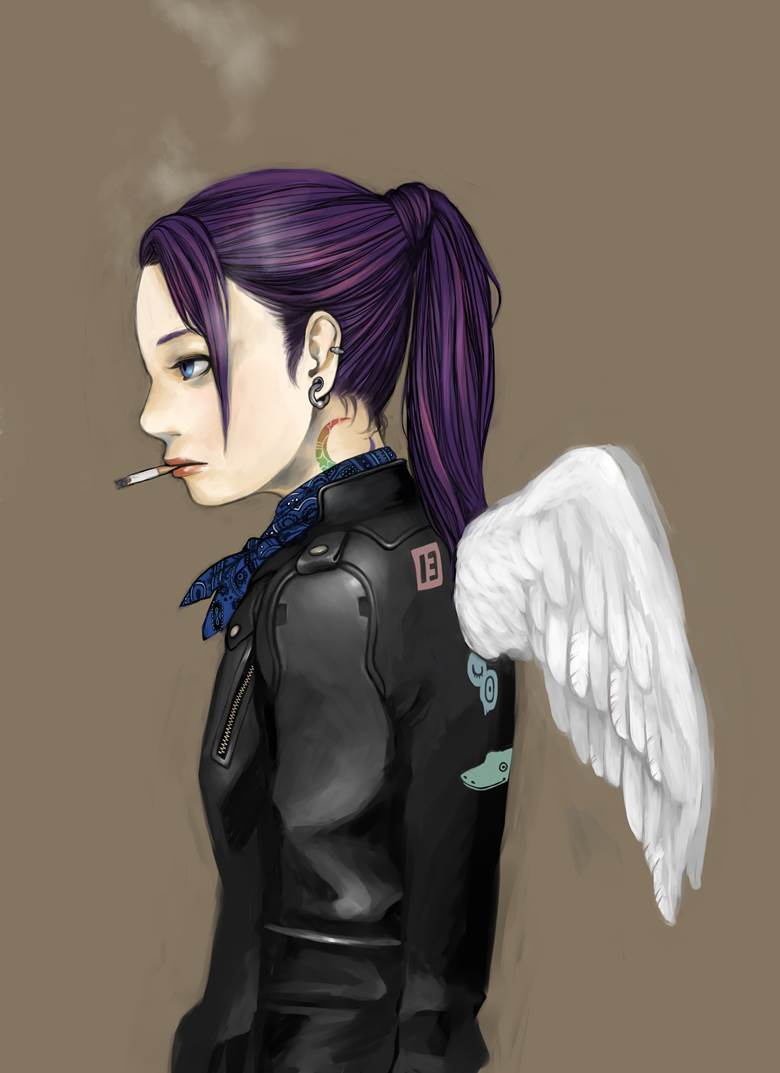 original, tobacco, angel, feather, leather, smoking