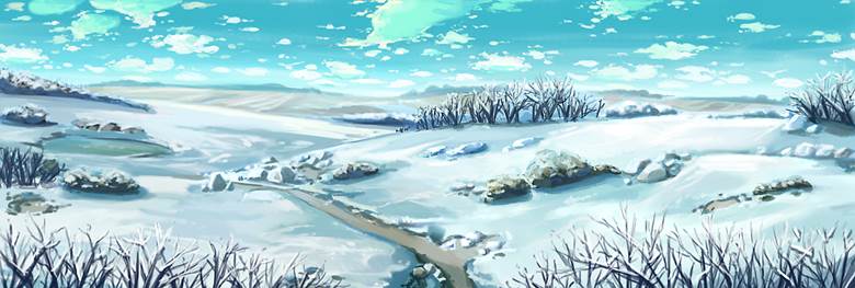 冬|AniaPrzybylko的冬天风景插画图片