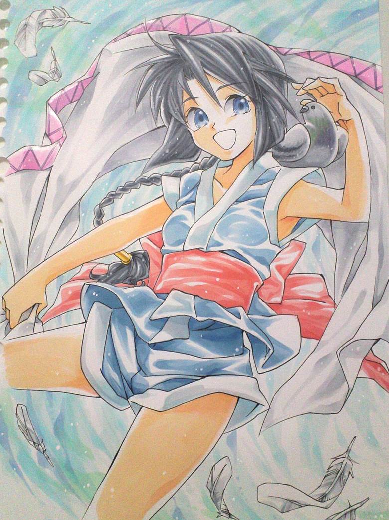 rurouni kenshin, Makimachi Misao, copic马克笔, 手绘