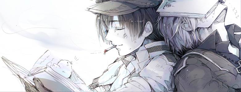 gilbert beilschmidt, kiku honda, hetalia, Japan & Prussia, this is lovely, beautiful, so cool!, cigarette, Hetalia 10000+ bookmarks