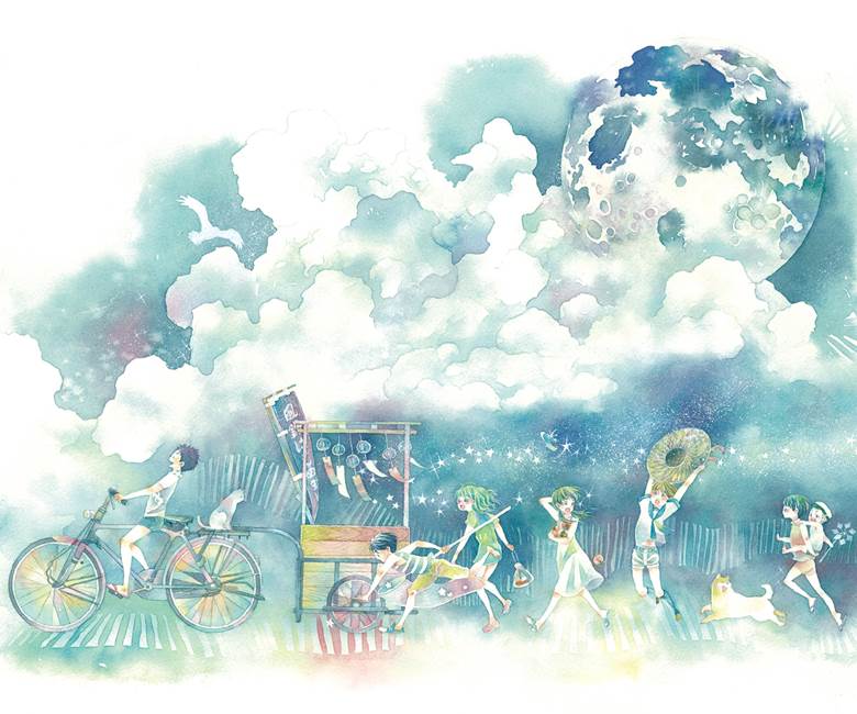 原创, watercolor, young boy, young girl, 夏天, three primary colors, 原创1000users加入书籤