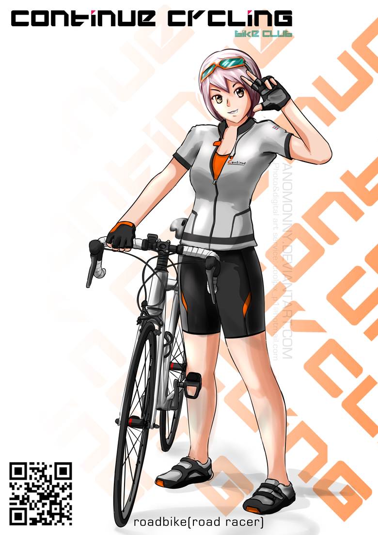 つづ たん|あのモンニ的自行车人物插画图片