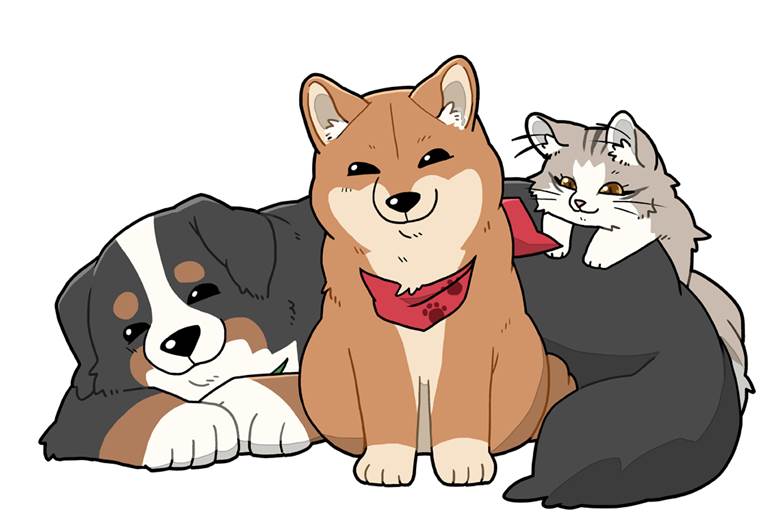 一只小狗|插画师ぬ太郎的柴犬插画图片